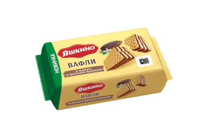 Вафли фас Яшкино 200гр с КАКАО и вкусом ВАНИЛИ  РАВ629   1/24
