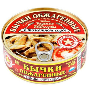 Бычки Вкусные Консервы обжарен. в т/с 240гр 1/24