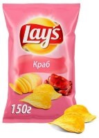 Чипсы Лейс 150гр краб 1/18