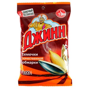 Семечки Джин  Солнечный Великан 100 г пакет 1/30 (КОРИЧНЕВАЯ ПАЧКА)