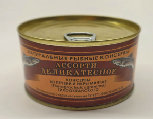 Печень и икра минтая Аквафиш ТУ 200 гр ключ 1/48 Камчатка