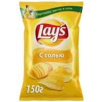 Чипсы Лейс 150гр натуральные соленые 1/18
