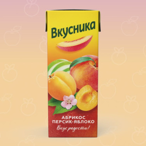 Сок Вкусника 0,2л напиток Абрикос-Персик-Яблоко 1/27