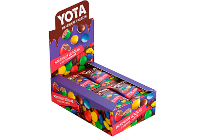 Драже Яшкино фас МОЛОЧНЫЙ ШОКОЛАД в ЦВЕТНОЙ глазури YOTA  0,5 кг 1/12   РРР135