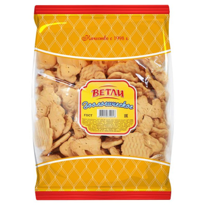 Печенье фас Ветли Звероняшки затяжное  400г 1/18